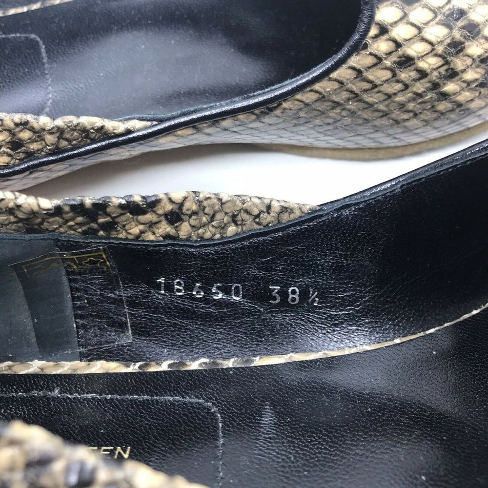 Dries Van Noten Embossed Python Flats 38.5 Pointed - Picture 7 of 12
